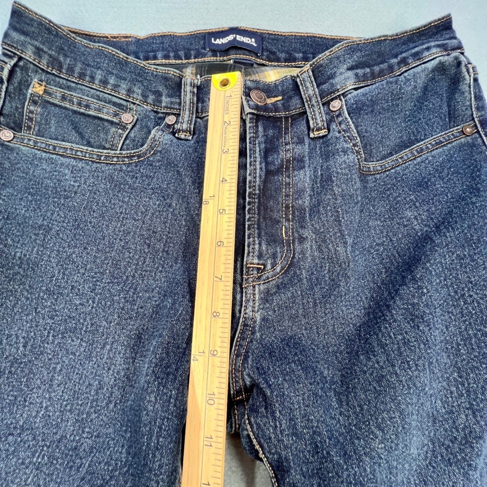 Lands End Blue Flannel Lined Traditional Fit Denim Jeans Mens 32x29 - Picture 10 of 10